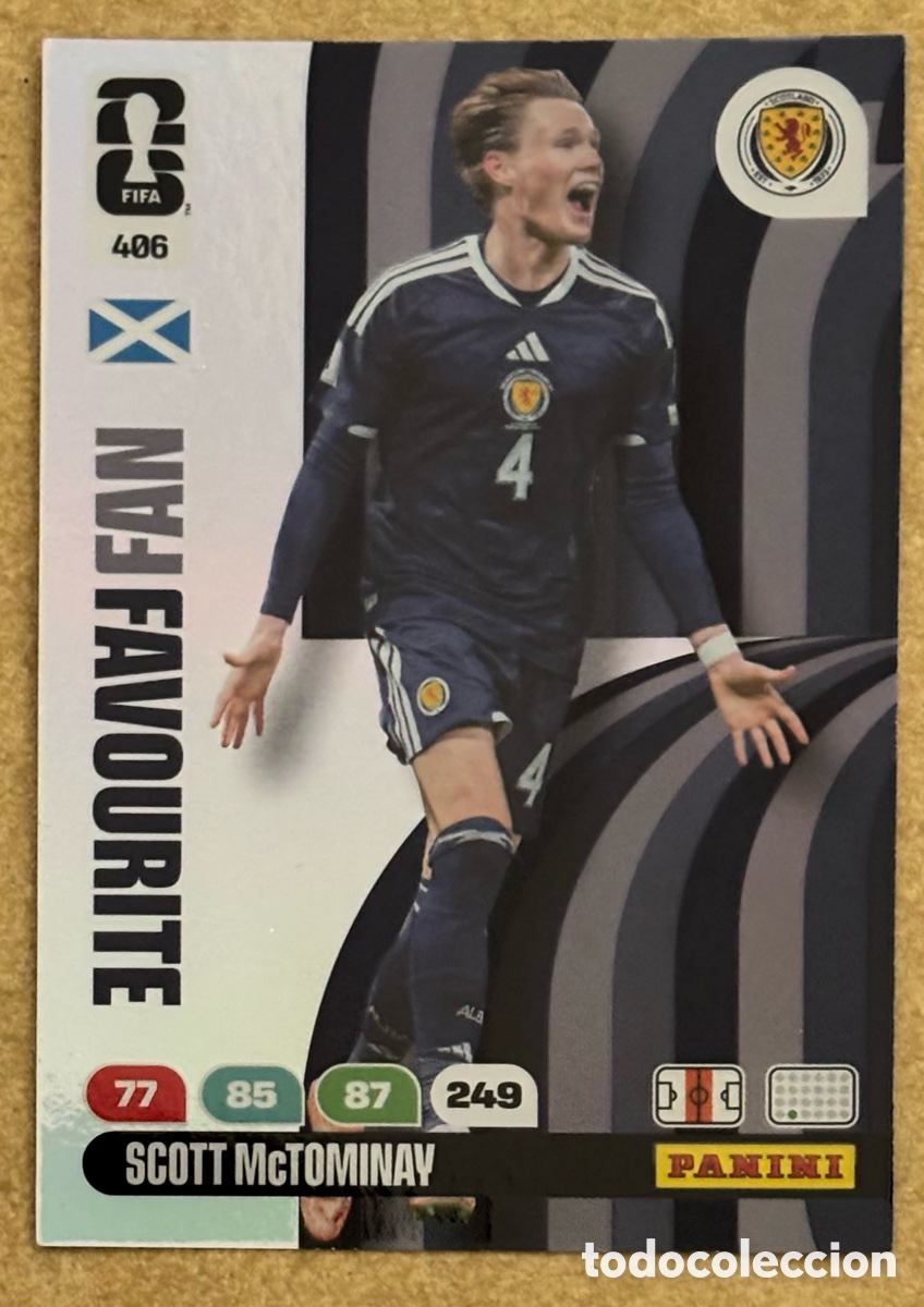 Cromos de F&uacute;tbol: SCOTT McTOMINAY (ESCOCIA). CARTA FAN FAVOURITE PANINI ADRENALYN XL FIFA WORLD CUP 2026. #406.