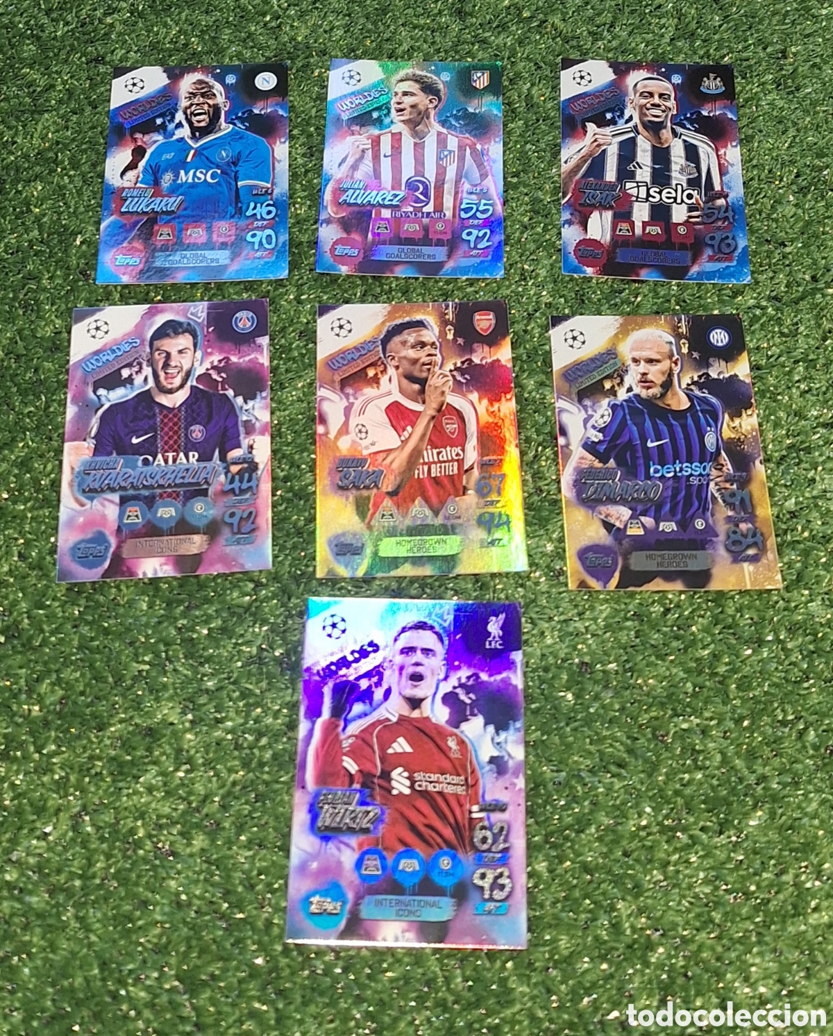 Cromos de F&uacute;tbol: Lote de 7 cards Worldies - Topps Match Attax