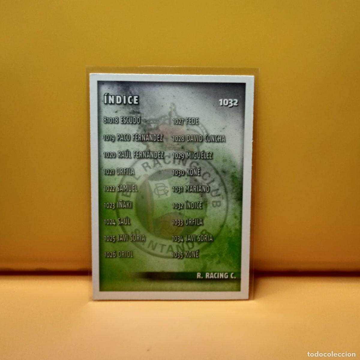 Cromos de F&uacute;tbol: MUNDICROMO 2014 2015 14 15 RACING DE SANTANDER &Iacute;NDICE 1032