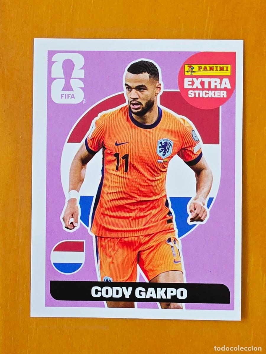 Cromos de F&uacute;tbol: Extra Sticker Base morado Cody Gakpo, Paises Bajos Holanda, Panini FIFA World Cup Mundial 2026