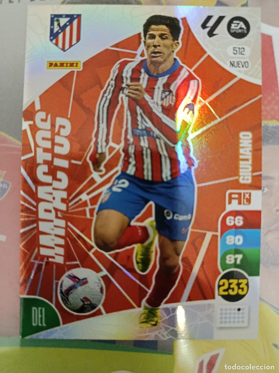 Fu&szlig;ball-Sticker: Adrenalyn 24/25. 512- Giuliano. Atl&eacute;tico de Madrid. Nuevo impactos.