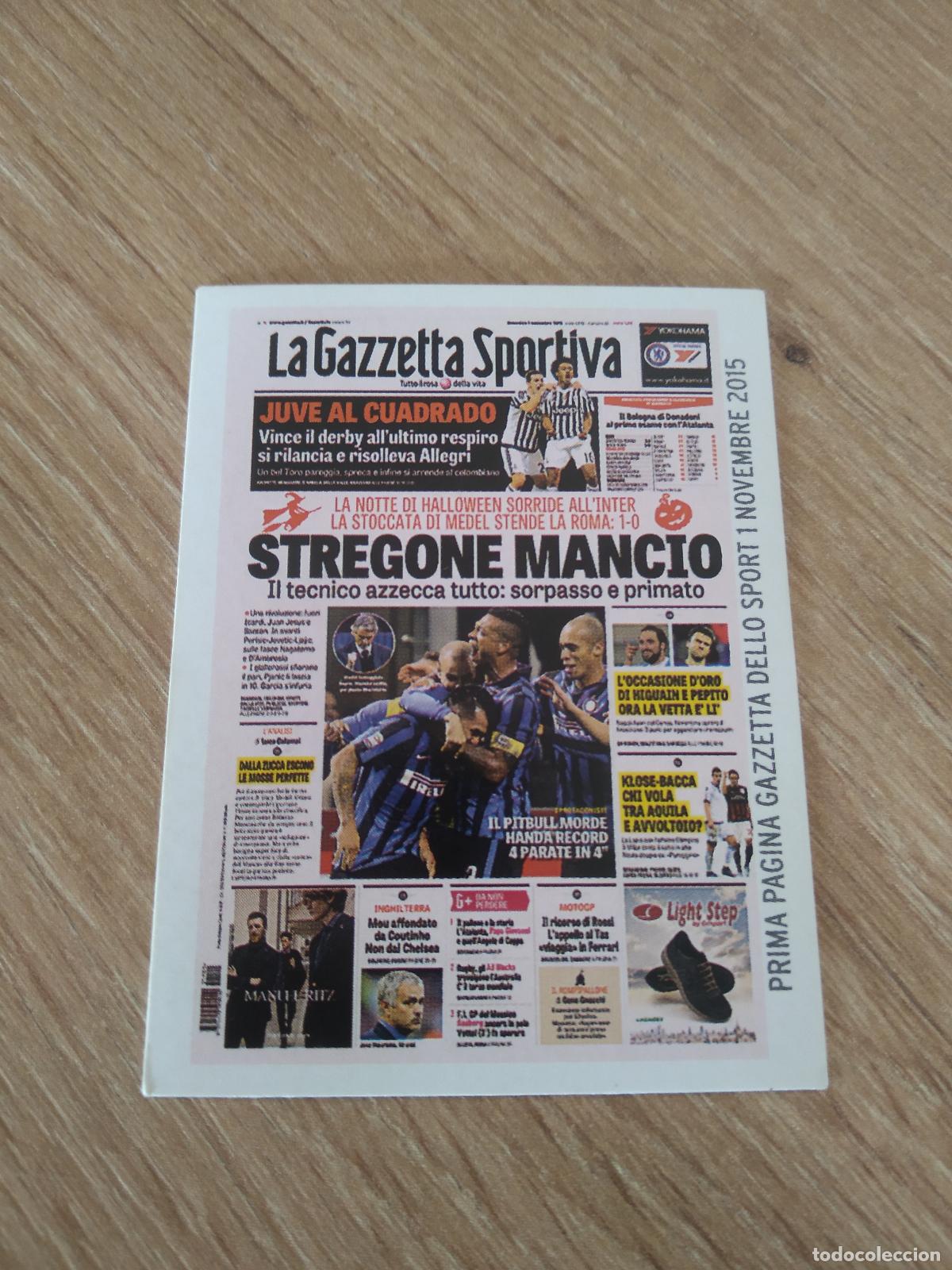 Cromos de F&uacute;tbol: V6 INTER MILAN LA GAZZETTA CROMO FUTBOL PANINI LIGA ITALIA 15-16 CALCIATORI 2015-2016