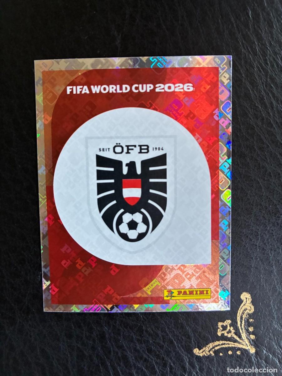 Cromos de F&uacute;tbol: AUT 1 ESCUDO LOGO AUT1 AUSTRIA FIFA WORLD CUP MUNDIAL 2026 26 PANINI
