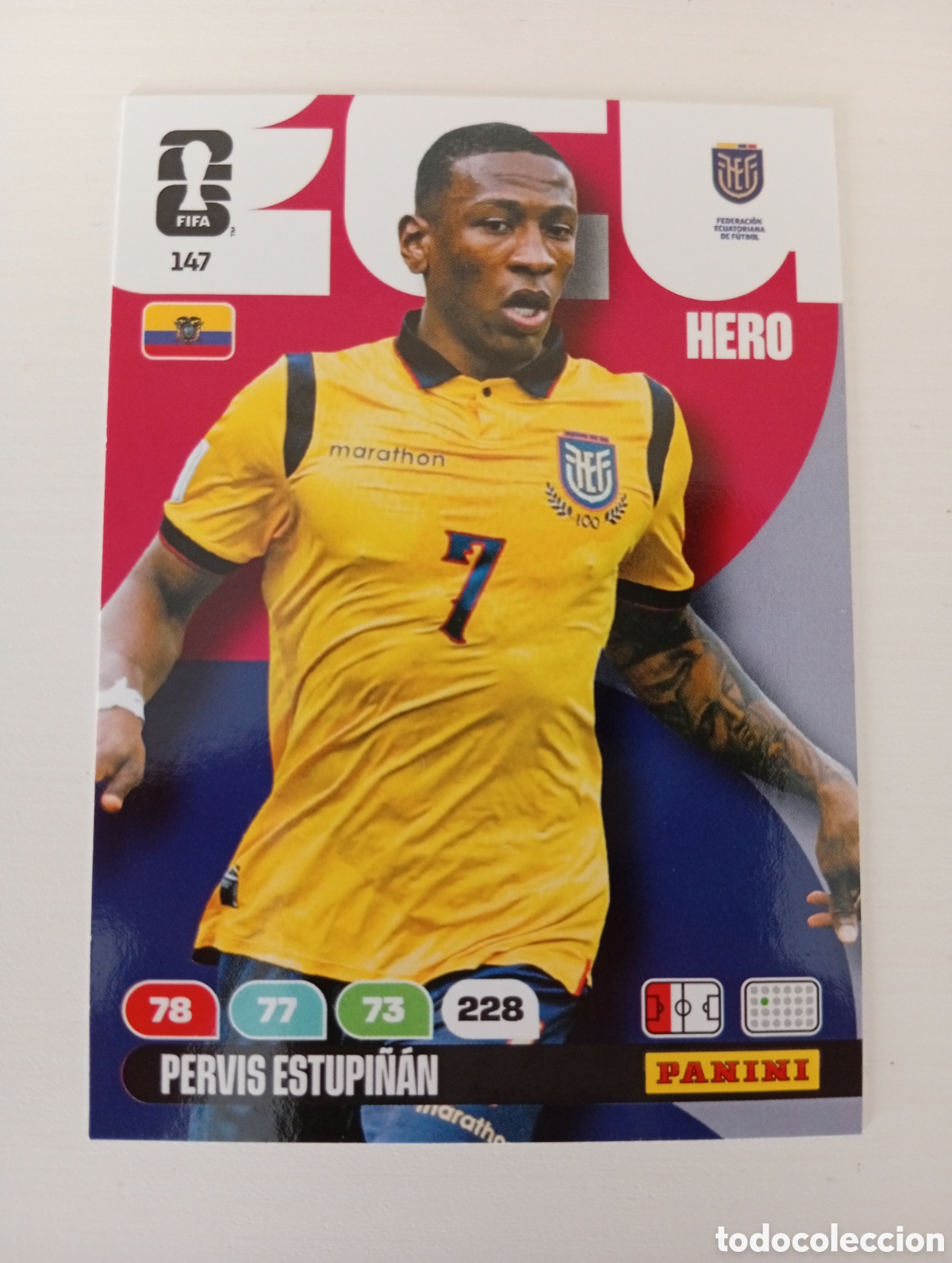 Football Stickers: 147 WORLD CUP 2026 PERVIS ESTUPI&Ntilde;&Aacute;N ECUADOR HERO ADRENALYN MUNDIAL PANINI 26