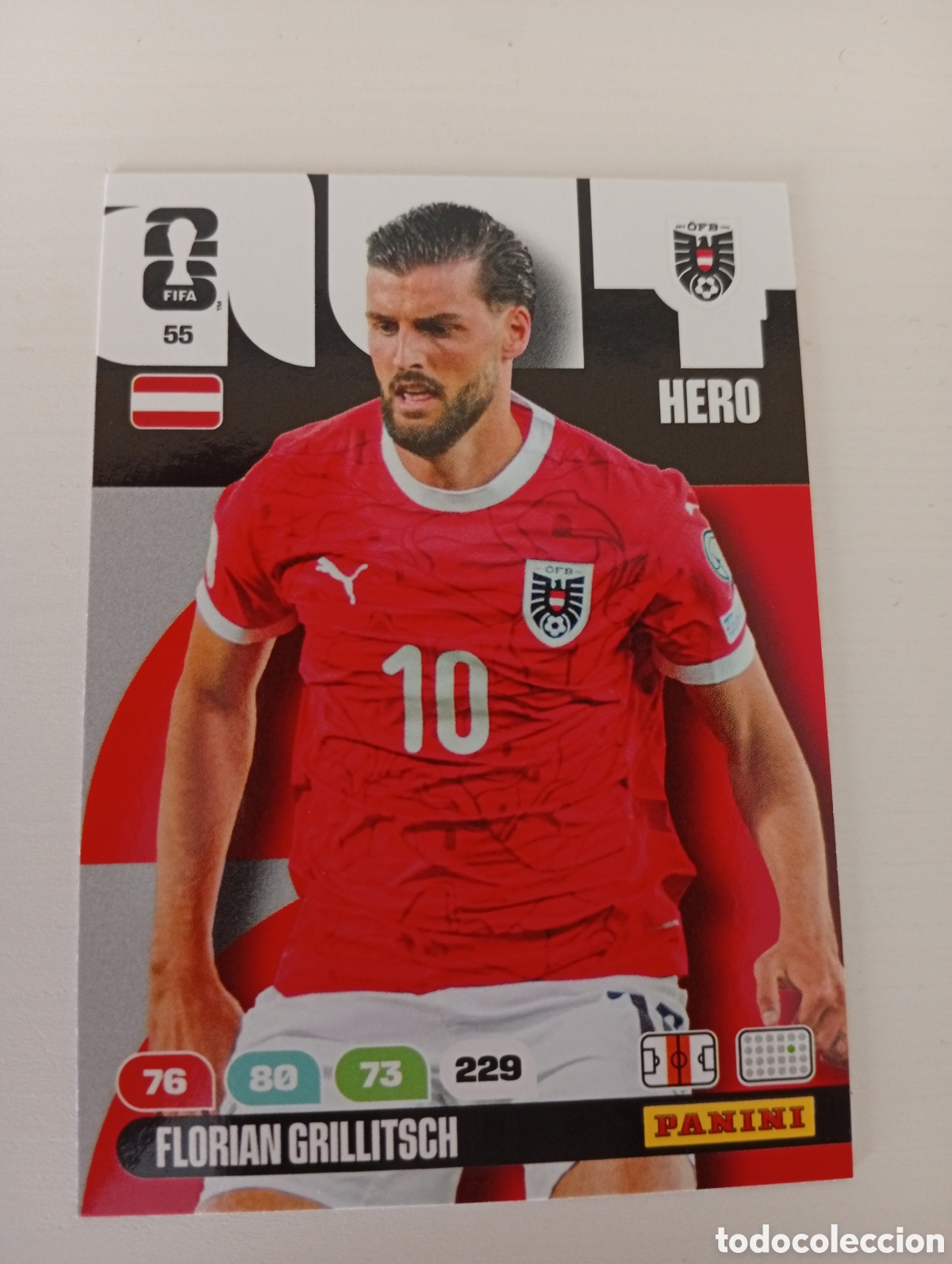 Cromos de F&uacute;tbol: 55 WORLD CUP 2026 FLORIAN GRILLITSCH AUSTRIA HERO ADRENALYN MUNDIAL PANINI 26