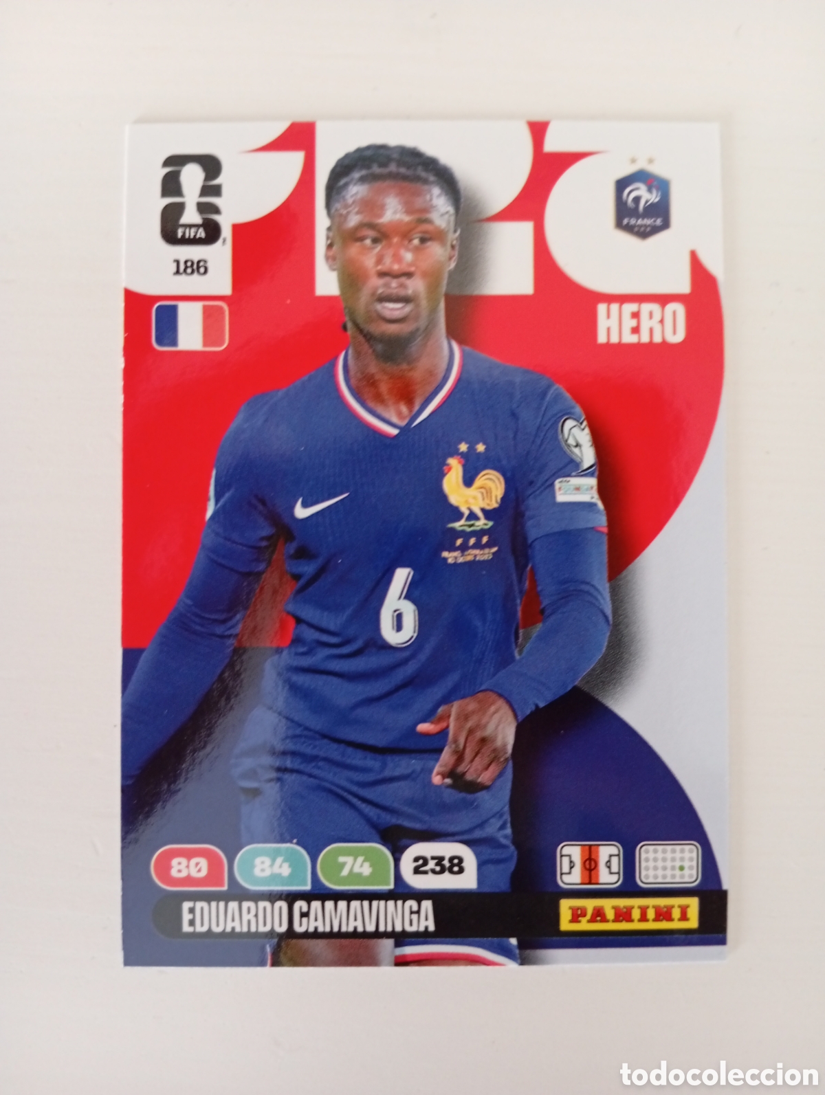 Cromos de F&uacute;tbol: FIFA WORLD CUP 2026 PANINI ADRENALYN XL 186 EDUARDO CAMAVINGA - HERO FRANCIA