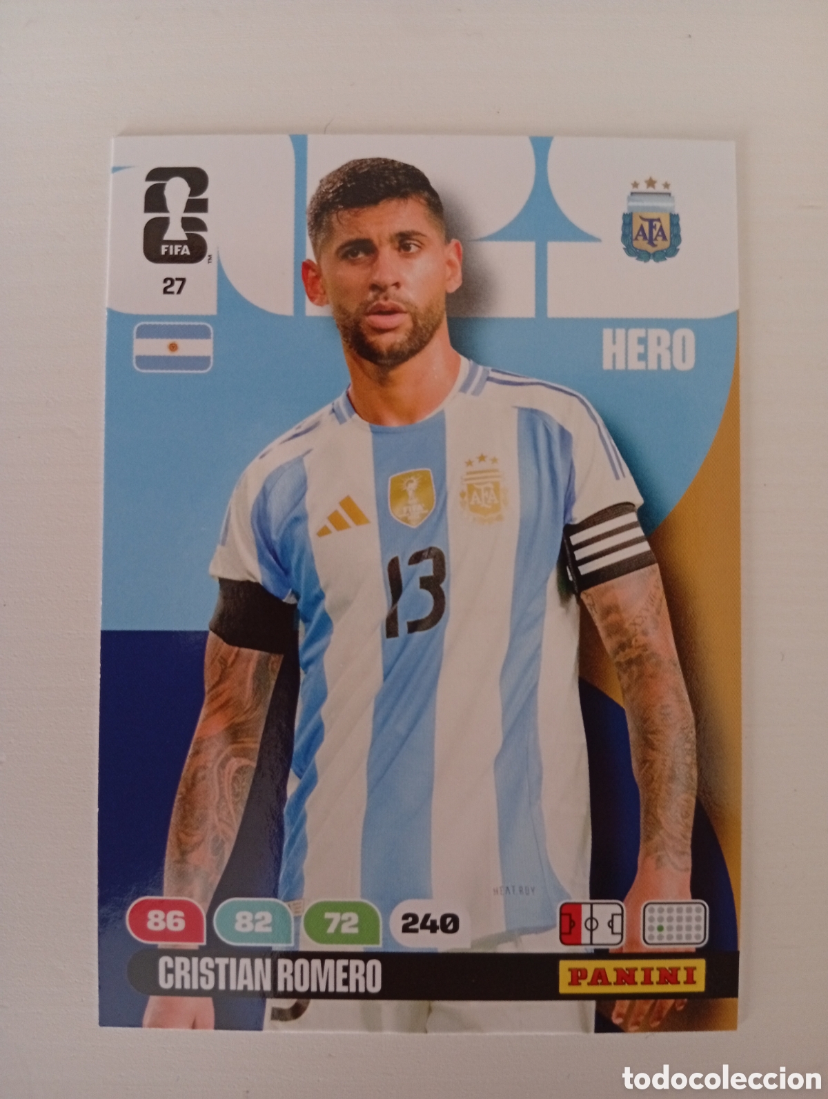 Cromos de F&uacute;tbol: ADRENALYN XL CRISTIAN ROMERO 27 ARGENTINA HERO FIFA WORLD CUP 2026 MUNDIAL PANINI