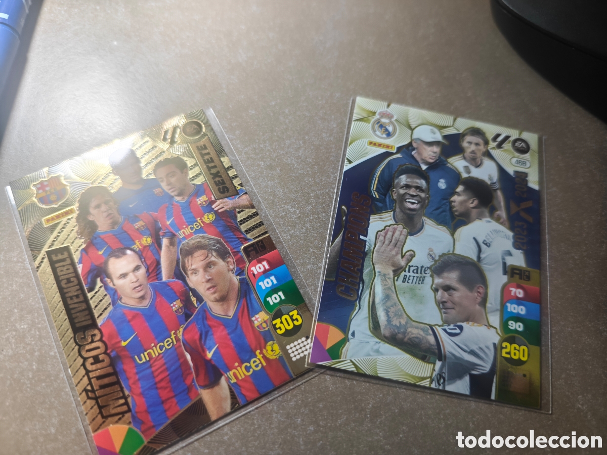 Cromos de F&uacute;tbol: Adrenalyn 2024 2025 M&iacute;ticos Invencible Gal&aacute;cticos Real Madrid - Sextete Barcelona
