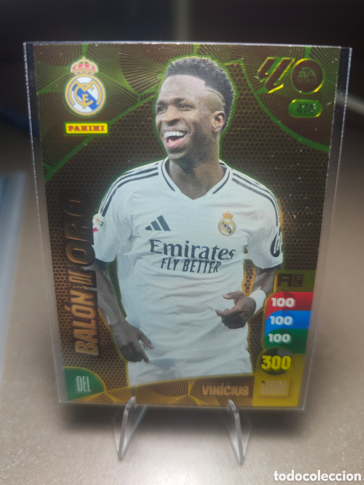 Cromos de F&uacute;tbol: VINICIUS REAL MADRID 474 BALON DE ORO ADRENALYN XL LIGA 2024/2025
