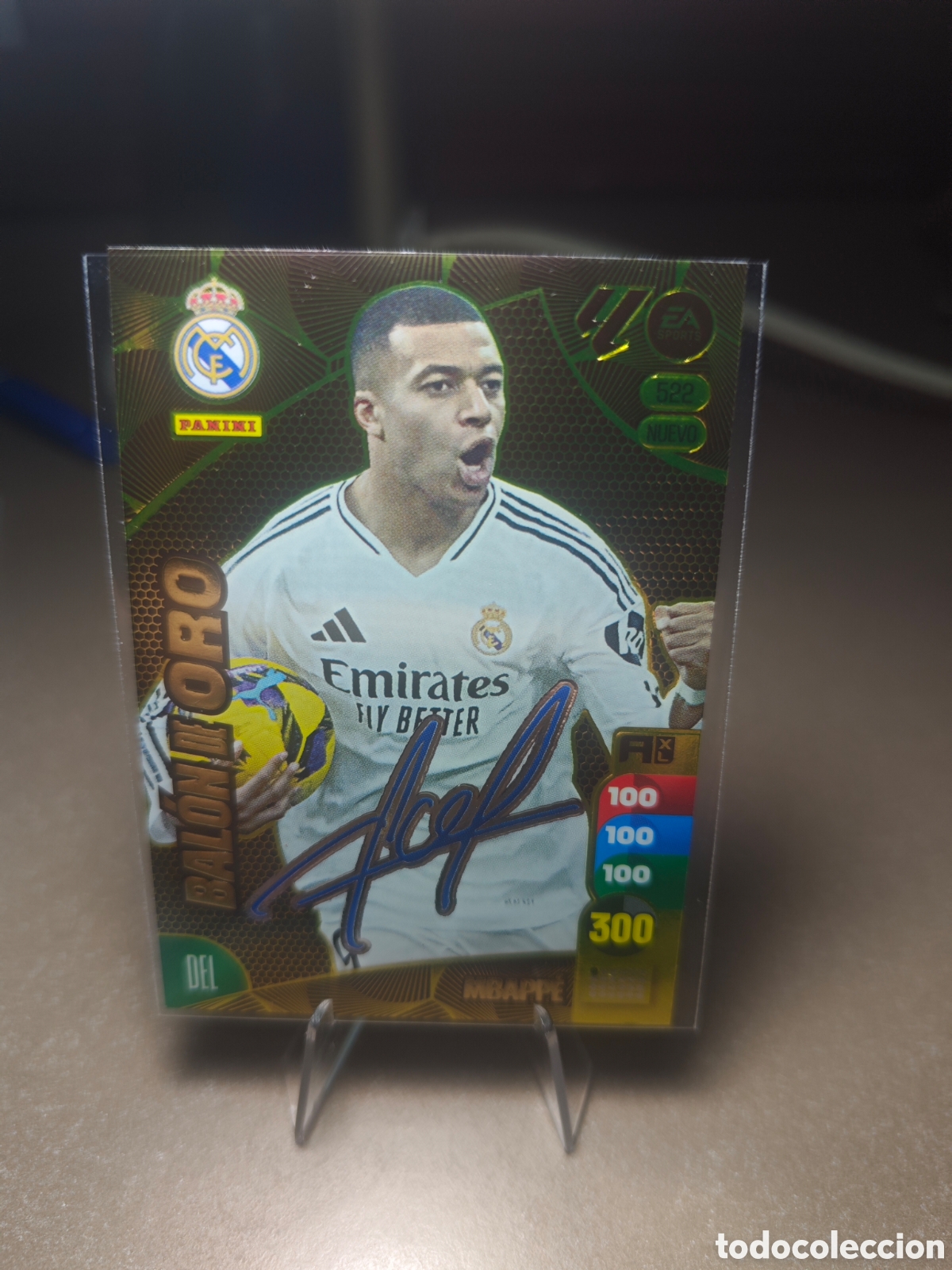 Cromos de F&uacute;tbol: 522 MBAPPE REAL MADRID BALON DE ORO FIRMA ACTUALIZACION PANINI LIGA ADRENALYN XL 2024 2025