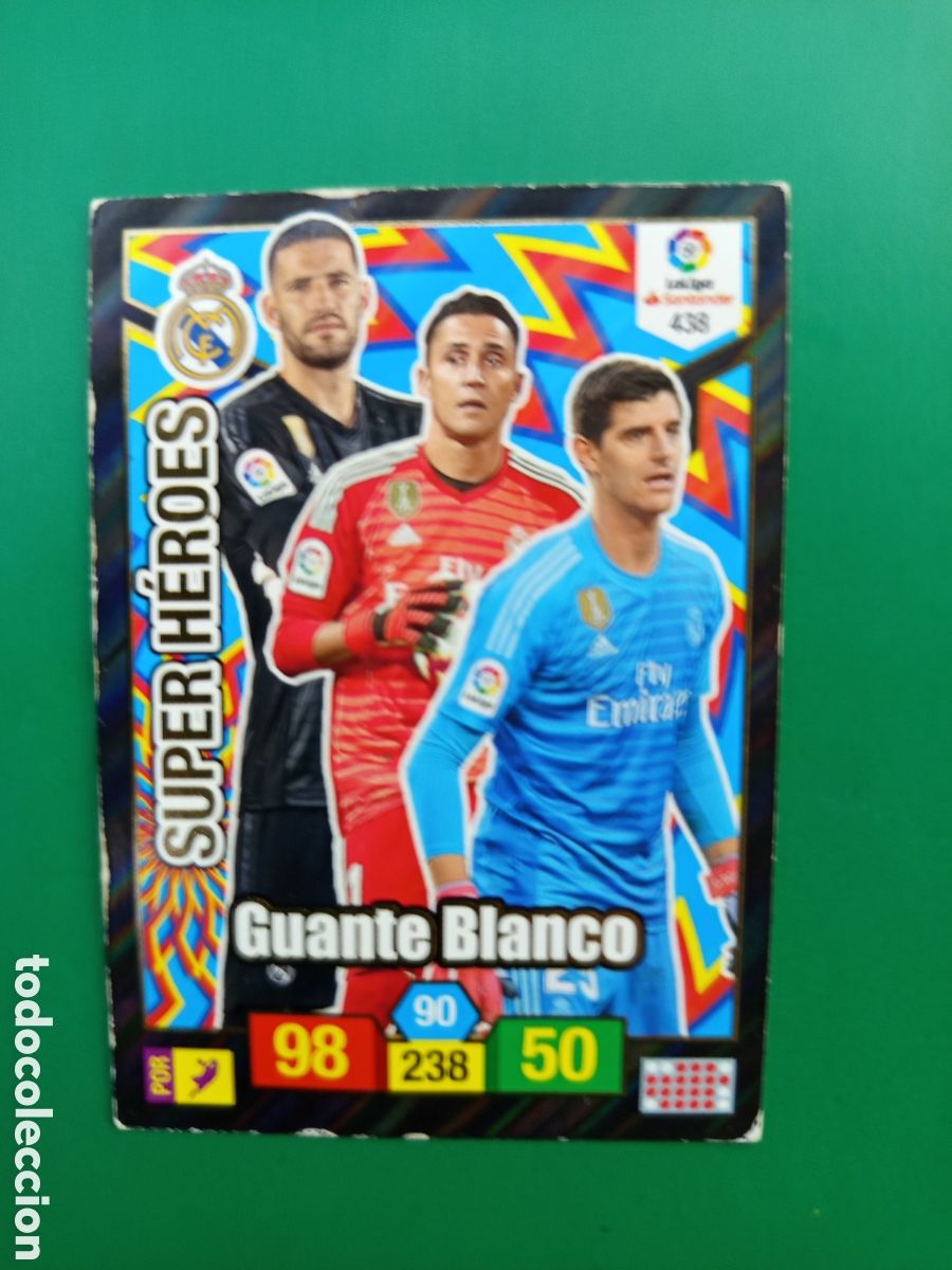 Cromos de F&uacute;tbol: ❇️ CROMO ⚽ GUANTE BLANCO REAL MADRID 438 SUPER H&Eacute;ROES 18 19 2018 2019 ADRENALYN XL PANINI ❇️