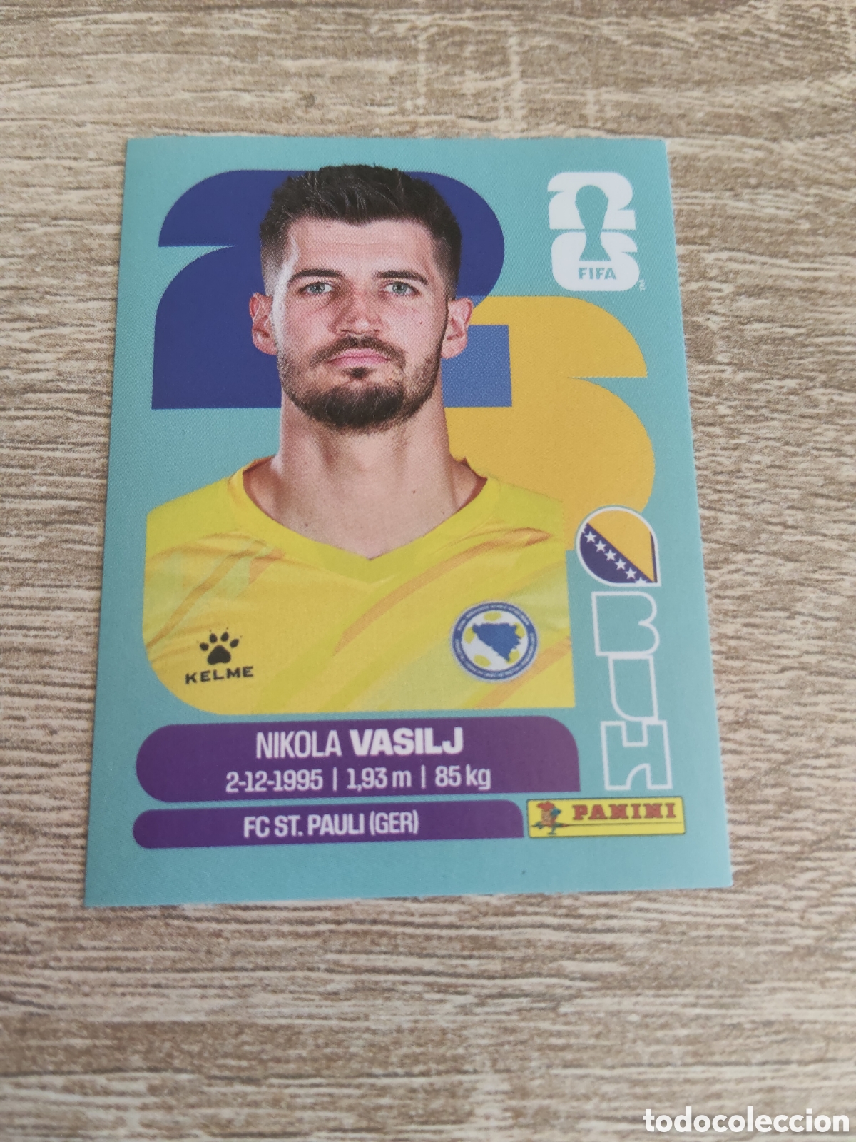 Cromos de F&uacute;tbol: Panini mundial 2026 BIH 2 Nikola Vasilj Bosnia Herzegovina
