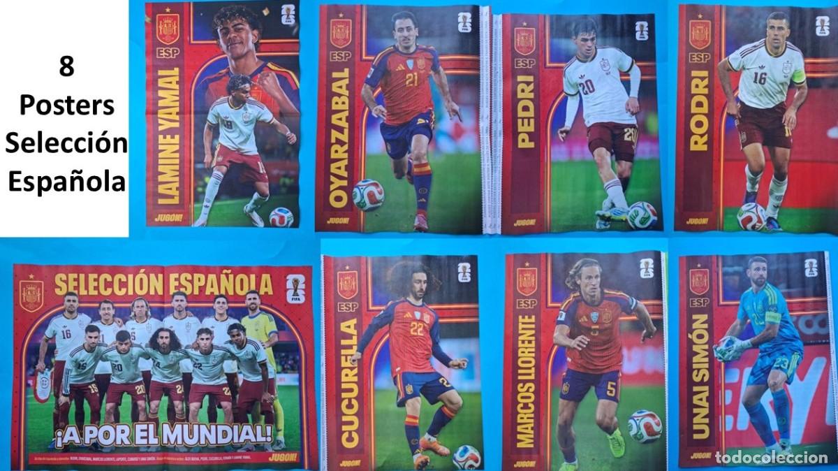 Cromos de F&uacute;tbol: 8 Posters SELECCI&Oacute;N ESPA&Ntilde;OLA 2026 FIFA Worlds Cup YAMAL OYARZABAL RODRI PEDRI LLORENTE CUCURELLA