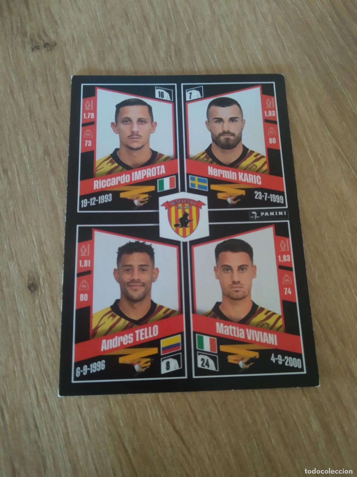 Cartes &agrave; collectionner de Football: 568 IMPROTA KARIC TELLO VIVIANI BENEVENTO CROMO FUTBOL PANINI LIGA ITALIA 22-23 CALCIATORI 2022-2023