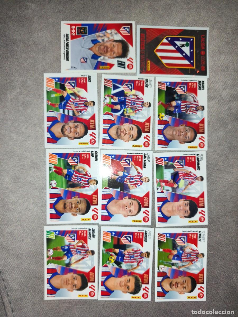 Cromos de Futebol: Lote de 11 cromos del Atl&eacute;tico de Madrid Liga Este 2025-26