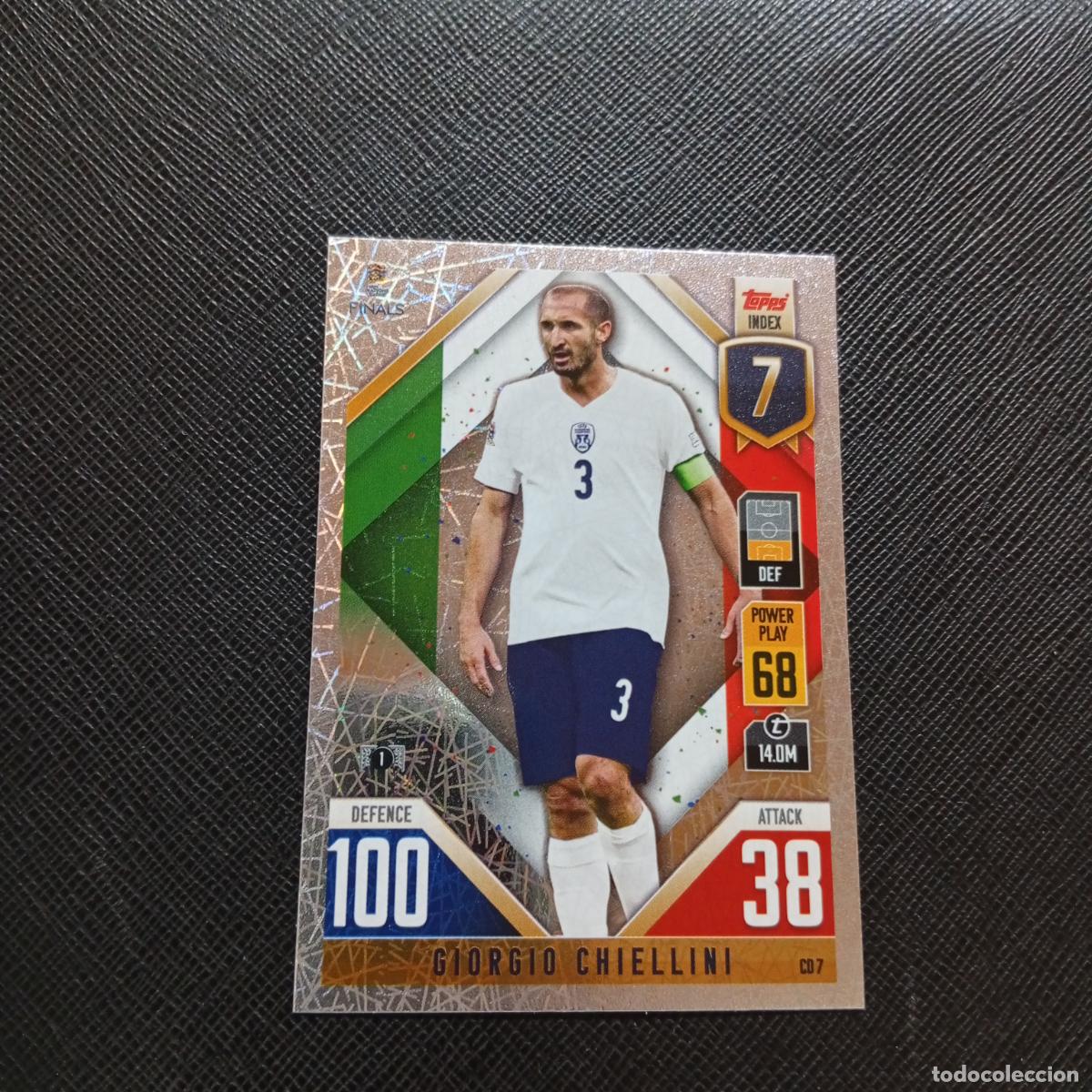 Cartes &agrave; collectionner de Football: CHIELLINI ITALIA TOPPS MATCH ATTAX ROAD TO FINALS UEFA NATIONS LEAGUE 2022 - A185 PG19