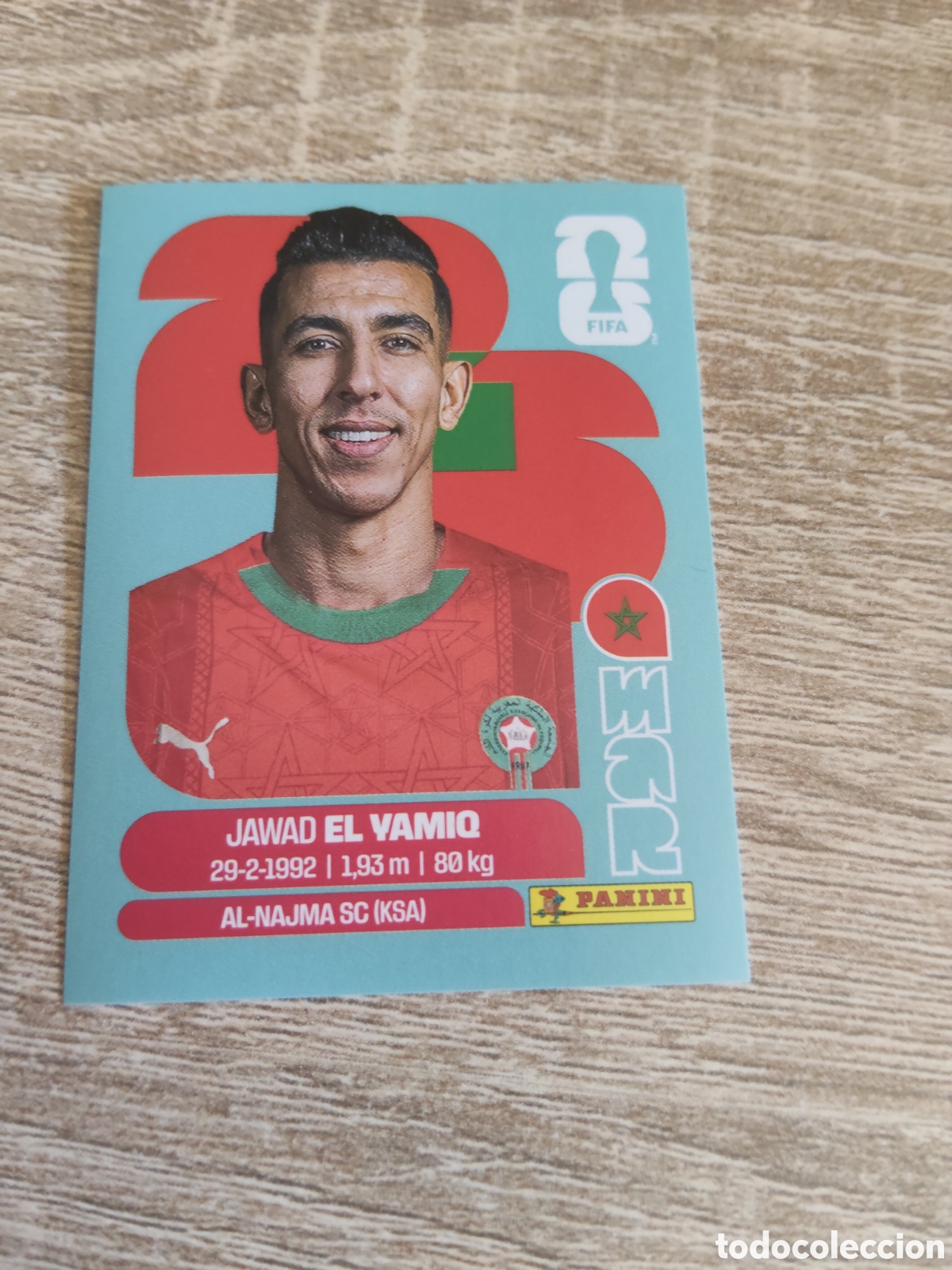 Cromos de F&uacute;tbol: Panini mundial 2026 MAR 8 Jawad El Yamiq Marruecos