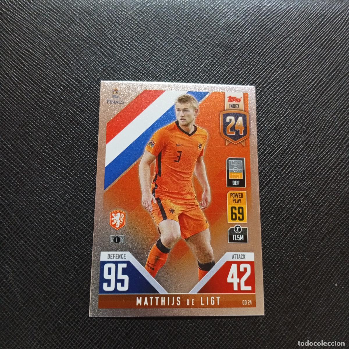 Football Stickers: DE LIGT HOLANDA TOPPS MATCH ATTAX ROAD TO FINALS UEFA NATIONS LEAGUE 2022 - A185 PG91