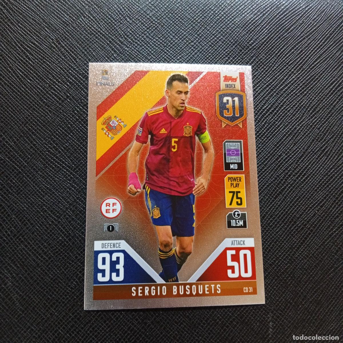 Cromos de f&uacute;tbol: SERGIO BUSQUETS ESPA&Ntilde;A TOPPS MATCH ATTAX ROAD TO FINALS UEFA NATIONS LEAGUE 2022 - A185 PG100