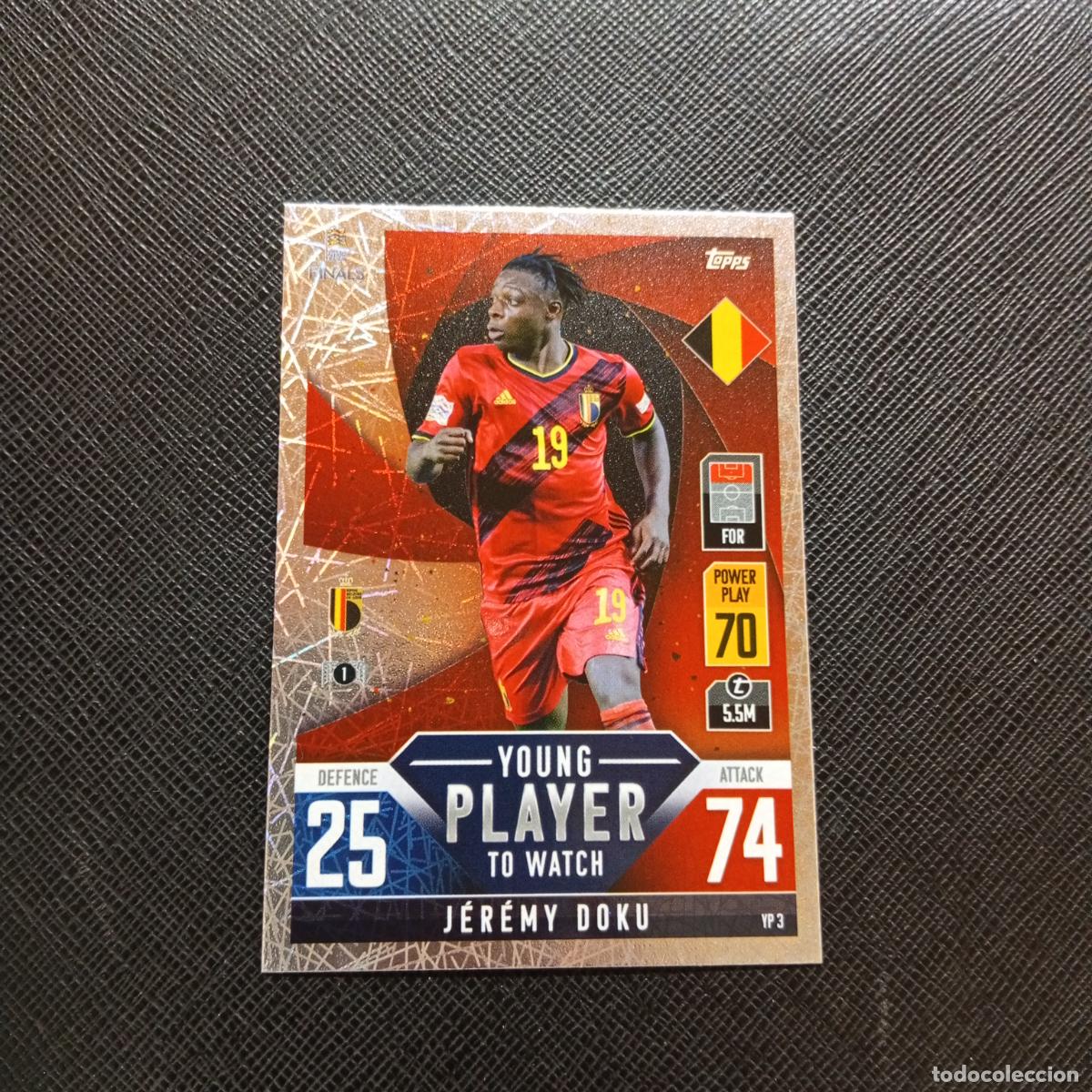 Figurine di Calcio: JEREMY DOKU BELGICA TOPPS MATCH ATTAX ROAD TO FINALS UEFA NATIONS LEAGUE 2022 - A185 PG406