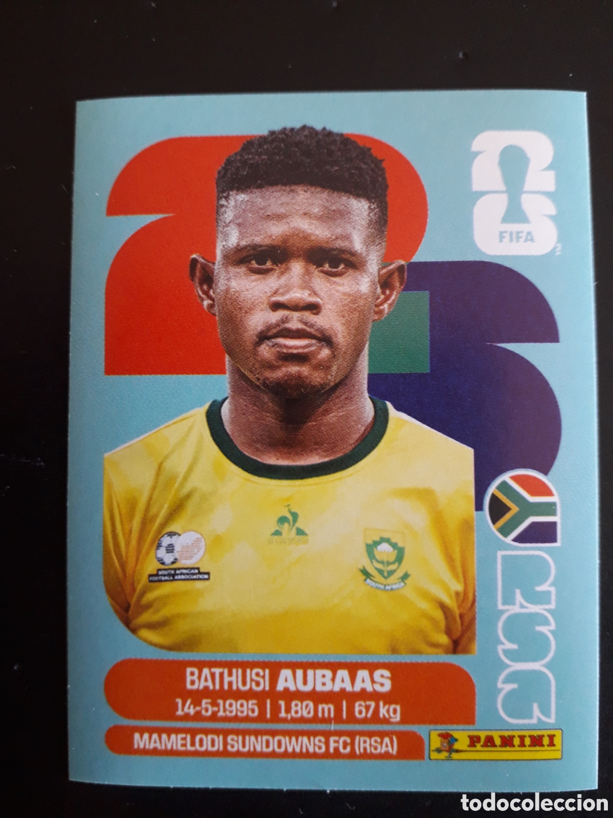 Cromos de F&uacute;tbol: AUBAAS SUD&Aacute;FRICA RSA 14 MUNDIAL F&Uacute;TBOL 2026 FIFA WORLD CUP PANINI SIN PEGAR PEDIDO M&Iacute;NIMO 3&euro;