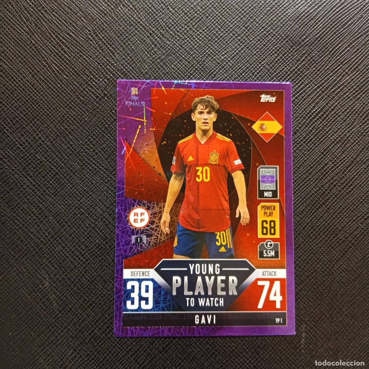 Cromos de F&uacute;tbol: GAVI ESPA&Ntilde;A TOPPS MATCH ATTAX ROAD TO FINALS UEFA NATIONS LEAGUE 2022 - A185 PG469 PURPLE