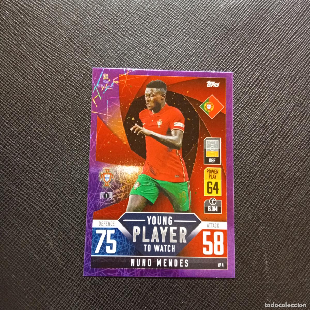 Cromos de F&uacute;tbol: NUNO MENDES PORTUGAL TOPPS MATCH ATTAX ROAD TO FINALS UEFA NATIONS LEAGUE 2022 - A185 PG469 PURPLE