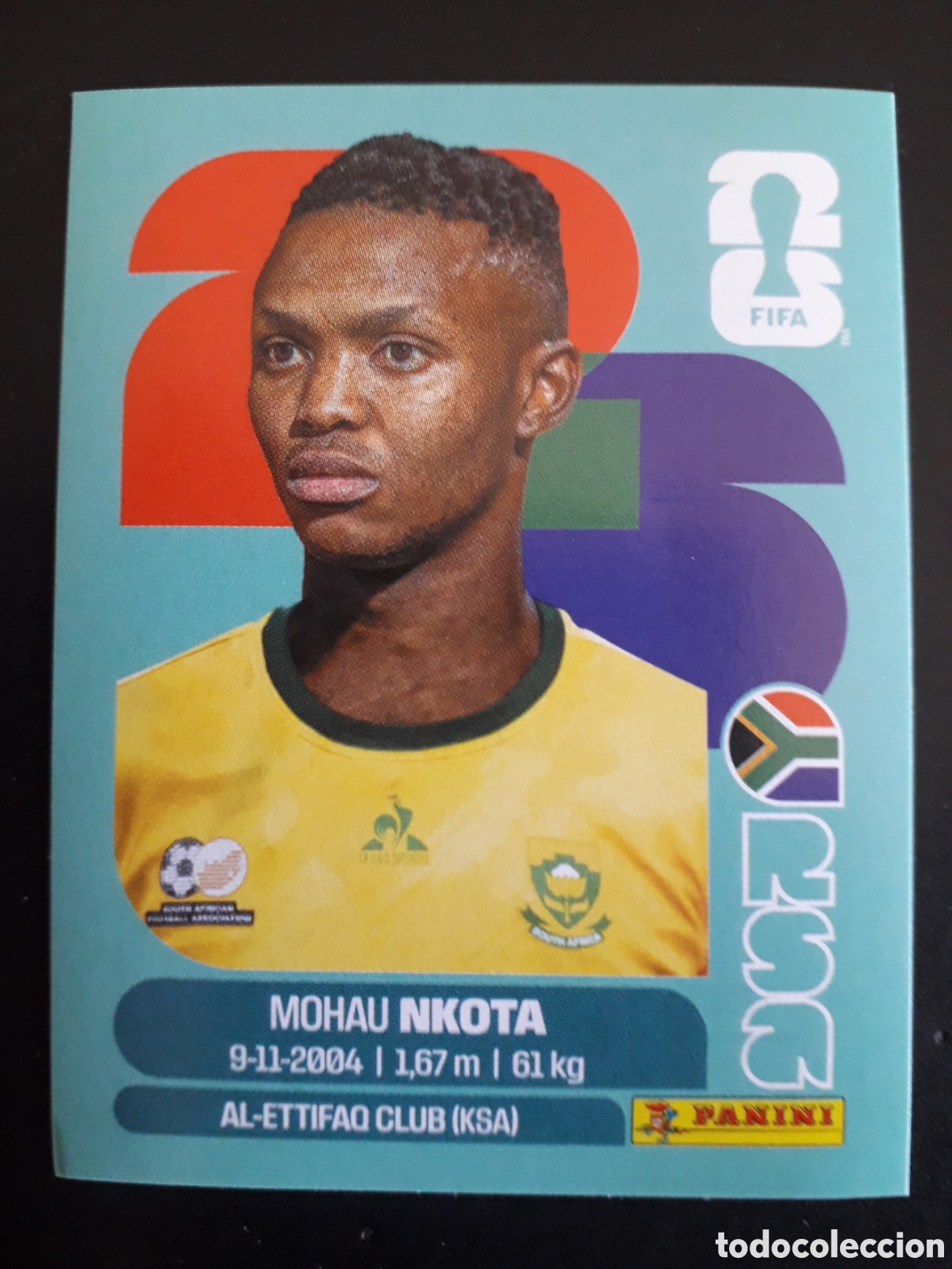 Cromos de F&uacute;tbol: NKOTA SUD&Aacute;FRICA RSA 19 MUNDIAL F&Uacute;TBOL 2026 FIFA WORLD CUP PANINI SIN PEGAR PEDIDO M&Iacute;NIMO 3&euro;