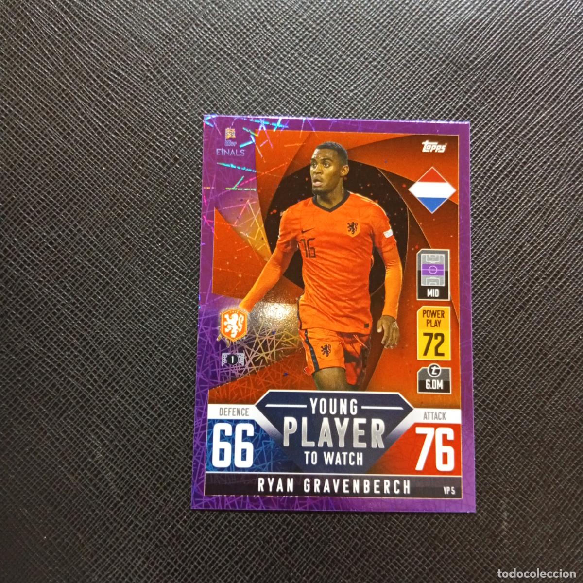 Cromos de F&uacute;tbol: GRAVENBERCH HOLANDA TOPPS MATCH ATTAX ROAD TO FINALS UEFA NATIONS LEAGUE 2022 - A185 PG487 PURPLE