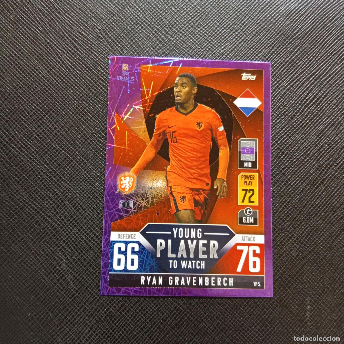 Cromos de F&uacute;tbol: GRAVENBERCH HOLANDA TOPPS MATCH ATTAX ROAD TO FINALS UEFA NATIONS LEAGUE 2022 - A185 PG505 PURPLE
