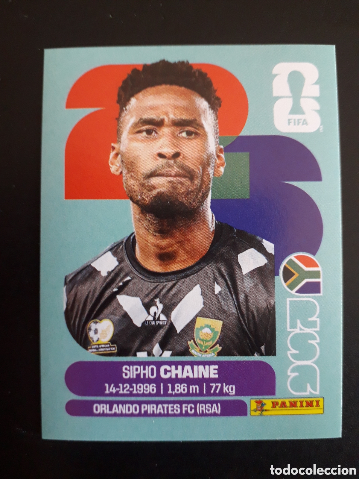 Cromos de F&uacute;tbol: CHAINE SUD&Aacute;FRICA RSA 3 MUNDIAL F&Uacute;TBOL 2026 FIFA WORLD CUP PANINI SIN PEGAR PEDIDO M&Iacute;NIMO 3&euro;.