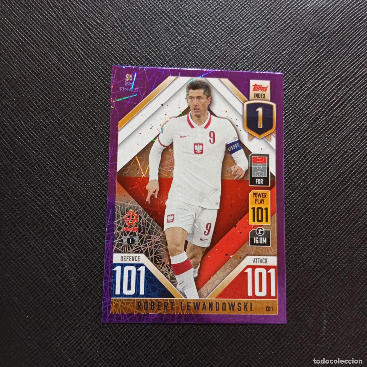 Cromos de F&uacute;tbol: LEWANDOWSKI POLONIA TOPPS MATCH ATTAX ROAD TO FINALS UEFA NATIONS LEAGUE 2022 - A82 PG28 PURPLE