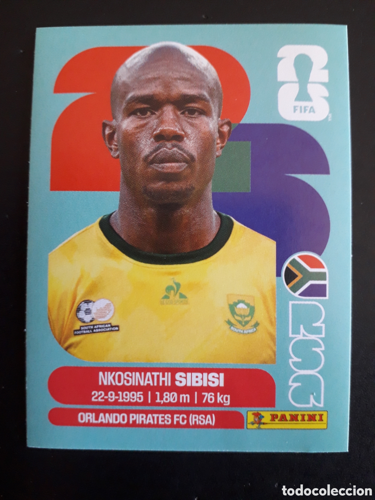 Cromos de F&uacute;tbol: SIBISI SUD&Aacute;FRICA RSA 10 MUNDIAL F&Uacute;TBOL 2026 FIFA WORLD CUP PANINI SIN PEGAR PEDIDO M&Iacute;NIMO 3&euro;