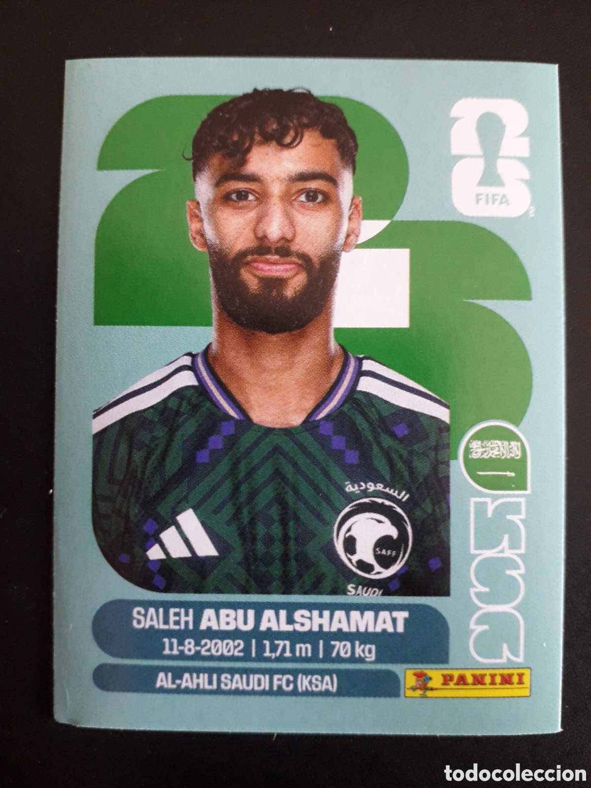 Fu&szlig;ball-Sticker: ABU ALSHAMAT ARABIA SAUD&Iacute; KSA 14 MUNDIAL F&Uacute;TBOL 2026 FIFA WORLD CUP PANINI SIN PEG PEDIDO M&Iacute;NIMO 3&euro;