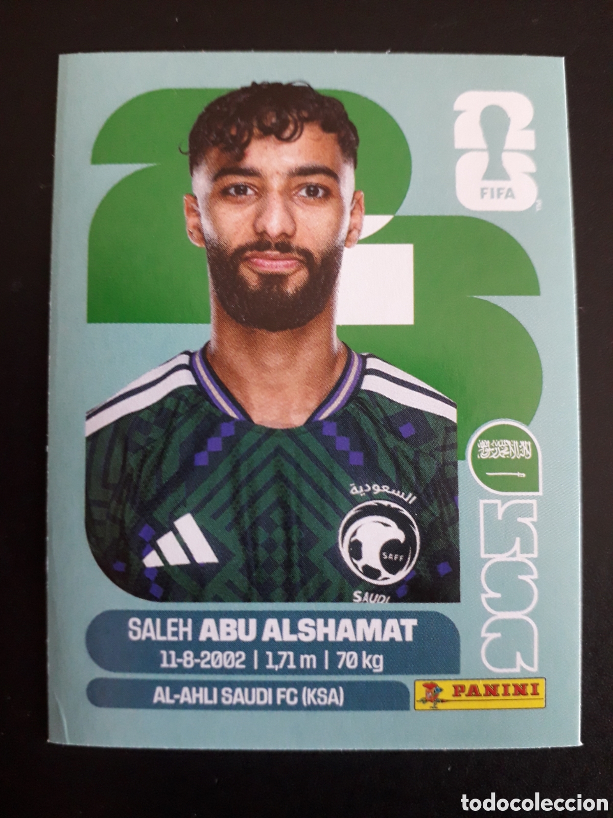Cromos de Futebol: ABU ALSHAMAT ARABIA SAUD&Iacute; KSA 14 MUNDIAL F&Uacute;TBOL 2026 FIFA WORLD CUP PANINI SIN PEG PEDIDO M&Iacute;NIMO 3&euro;.