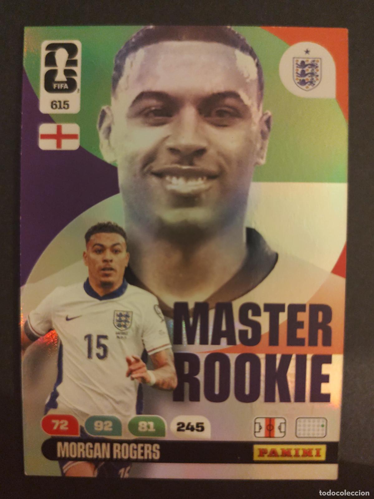 Cromos de F&uacute;tbol: 615 MORGAN ROGERS INGLATERRA MASTER ROOKIE ADRENALYN MUNDIAL FIFA WORLD CUP 2026 PANINI