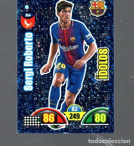 Cromos de F&uacute;tbol: CALENDARIO DEL A&Ntilde;O 2017 / 18 DE CASA XL ADRENALYN DE PANINI N&ordm;366 DEL BARCELONA SERGI ROBERTO