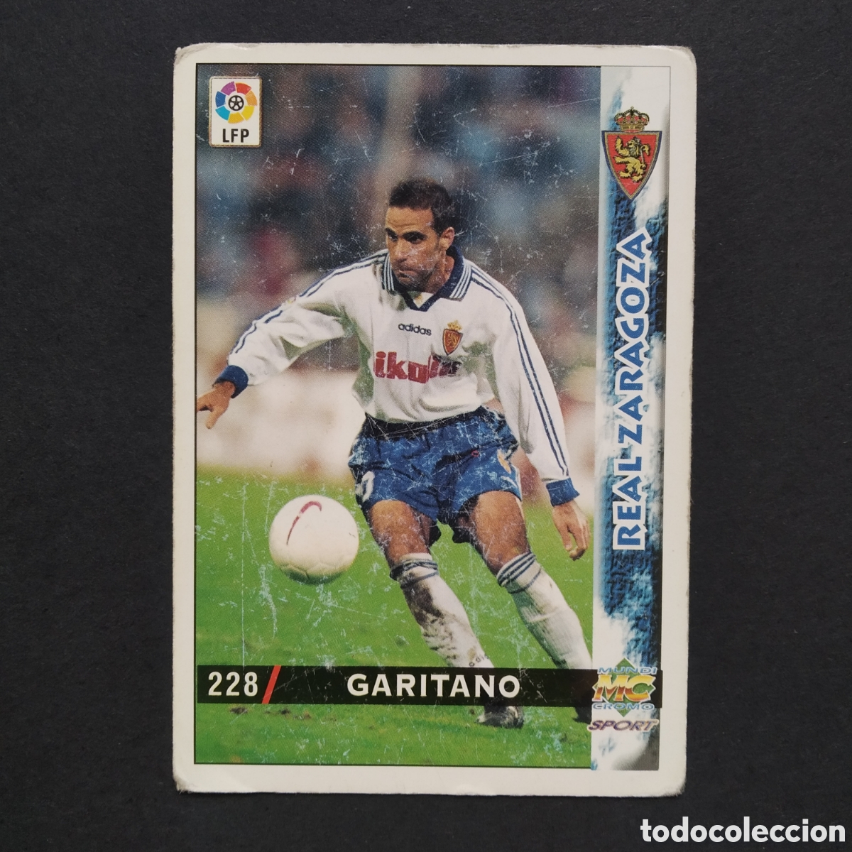 Fu&szlig;ball-Sticker: CROMO - N&ordm; 0228 - GARITANO - REAL ZARAGOZA - LAS FICHAS DE LA LIGA 98-99 (1998 / 1999) - MUNDICROMO