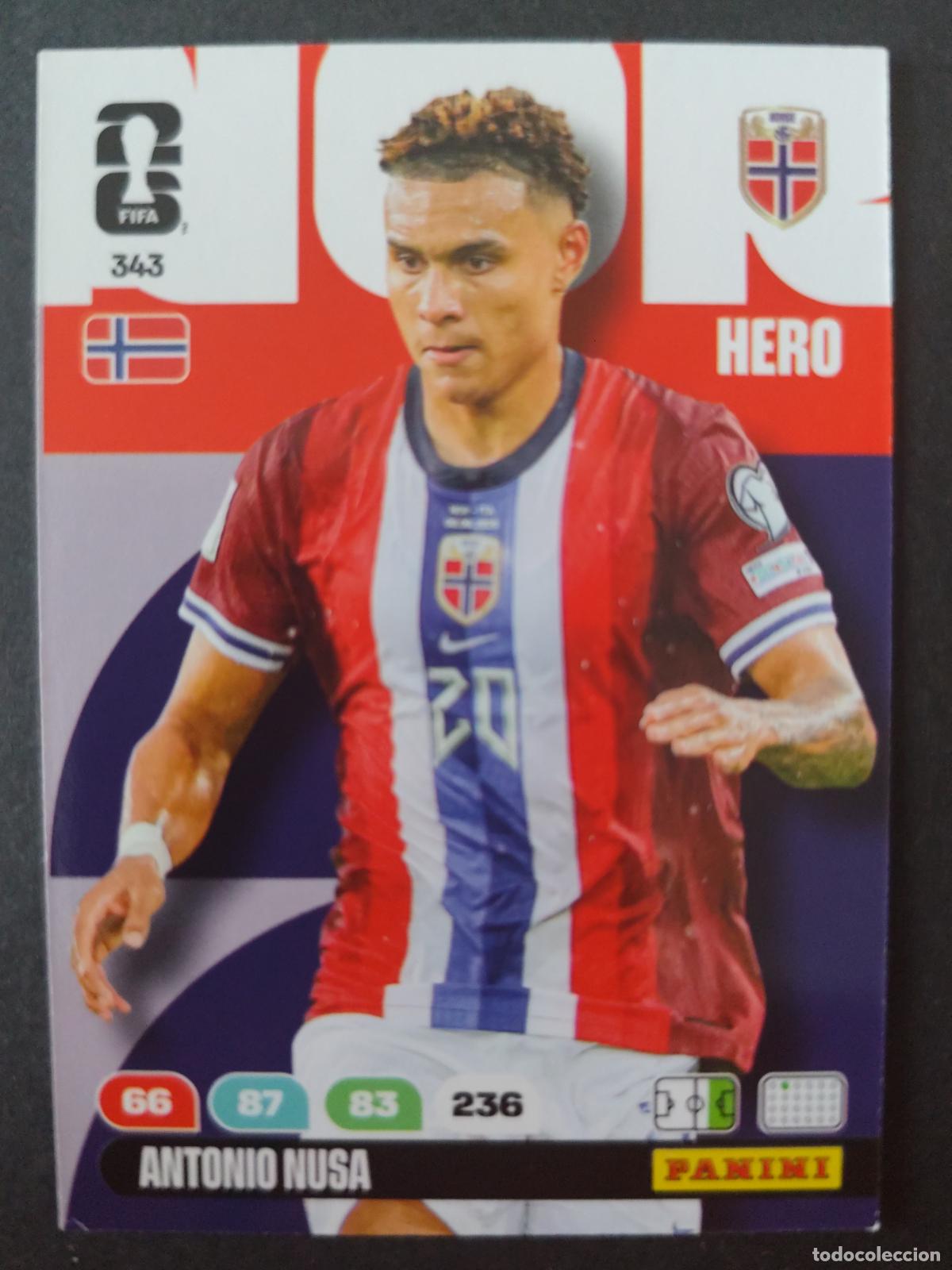 Fu&szlig;ball-Sticker: 343 ANTONIO NUSA NORUEGA ADRENALYN MUNDIAL FIFA WORLD CUP 2026 PANINI