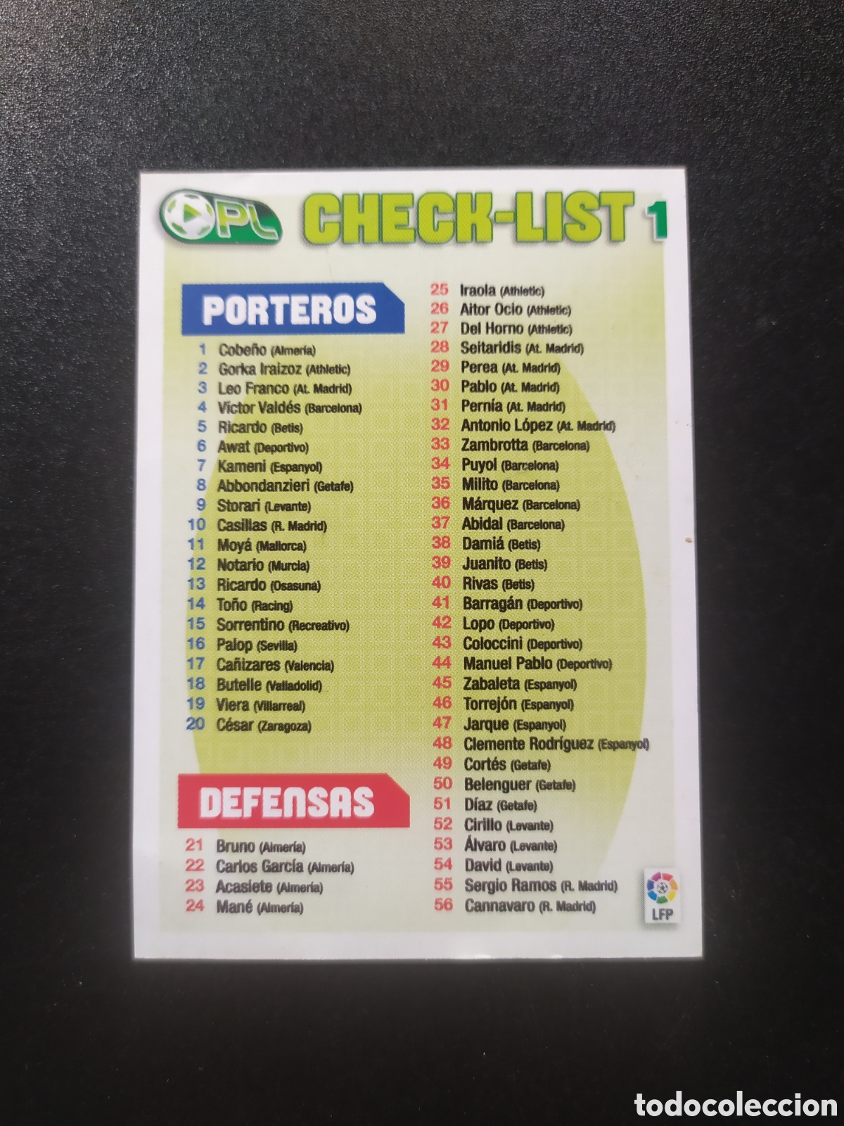 Cromos de F&uacute;tbol: Derby total 2004 2005 04 05 panini Check-list 1