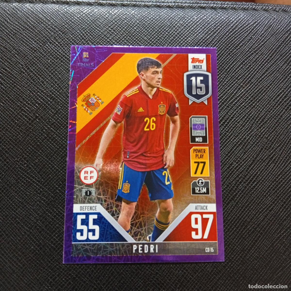 Football Stickers: PEDRI ESPA&Ntilde;A TOPPS MATCH ATTAX ROAD TO FINALS UEFA NATIONS LEAGUE 2022 - A82 PG37 PURPLE