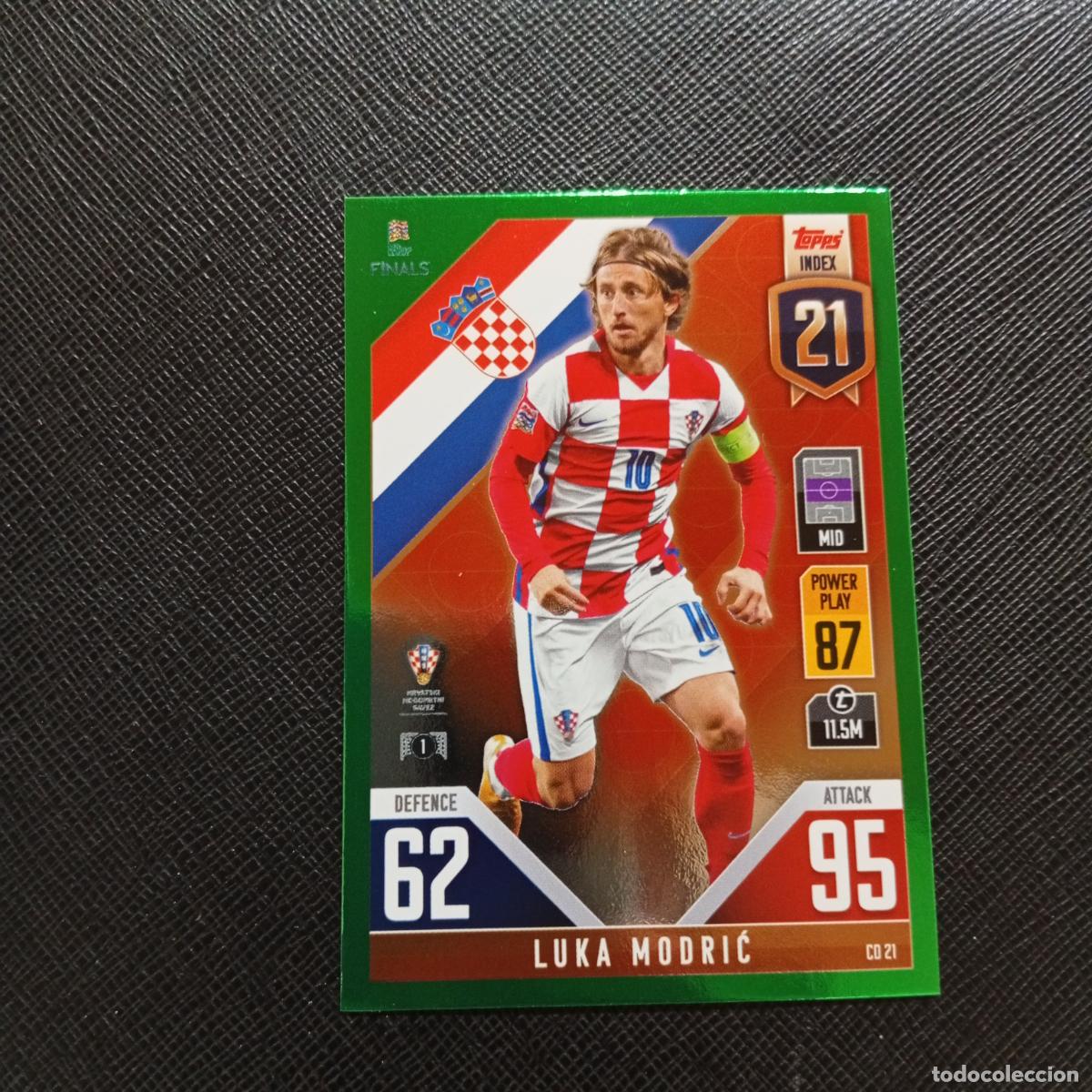 Cromos de F&uacute;tbol: MODRIC CROACIA TOPPS MATCH ATTAX ROAD TO FINALS UEFA NATIONS LEAGUE 2022 - A82 PG64 GREEN