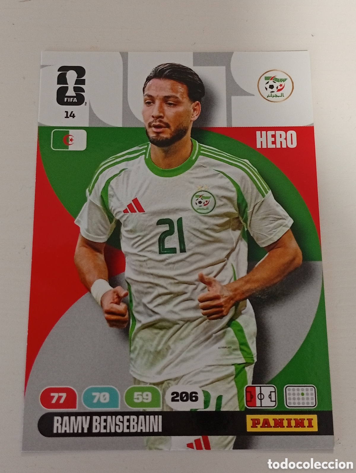 Cromos de F&uacute;tbol: 14 RAMY BENSEBAINI ARGELIA ADRENALYN MUNDIAL FIFA WORLD CUP 2026 PANINI