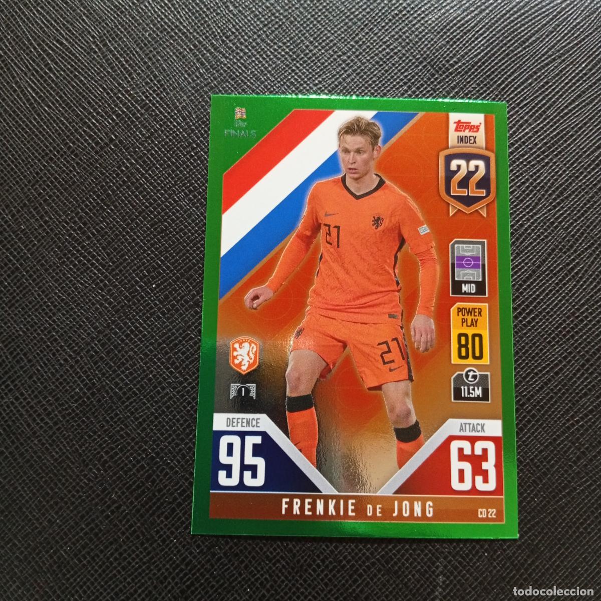 Cromos de F&uacute;tbol: DE JONG HOLANDA TOPPS MATCH ATTAX ROAD TO FINALS UEFA NATIONS LEAGUE 2022 - A82 PG64 GREEN