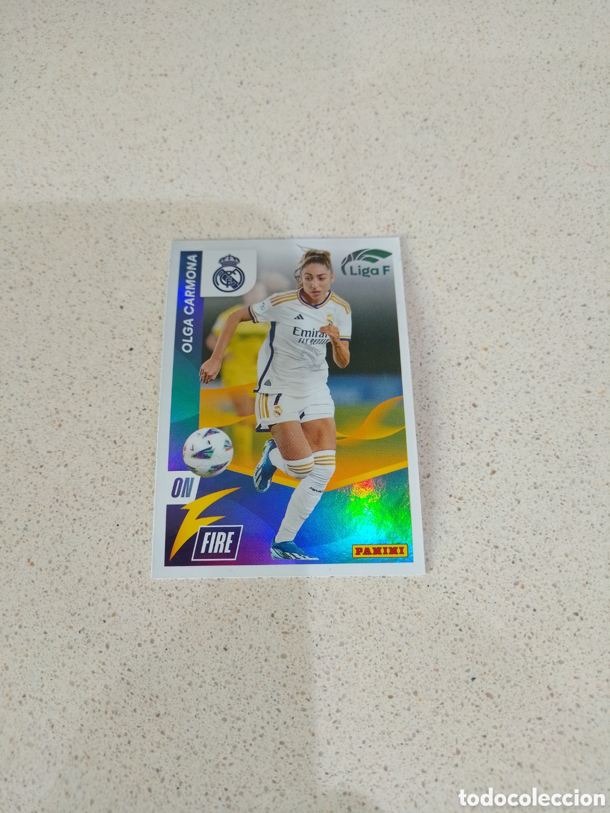 Cromos de F&uacute;tbol: CROMO ON FIRE 349 OLGA CARMONA REAL MADRID. LIGA F 23/24. PANINI.