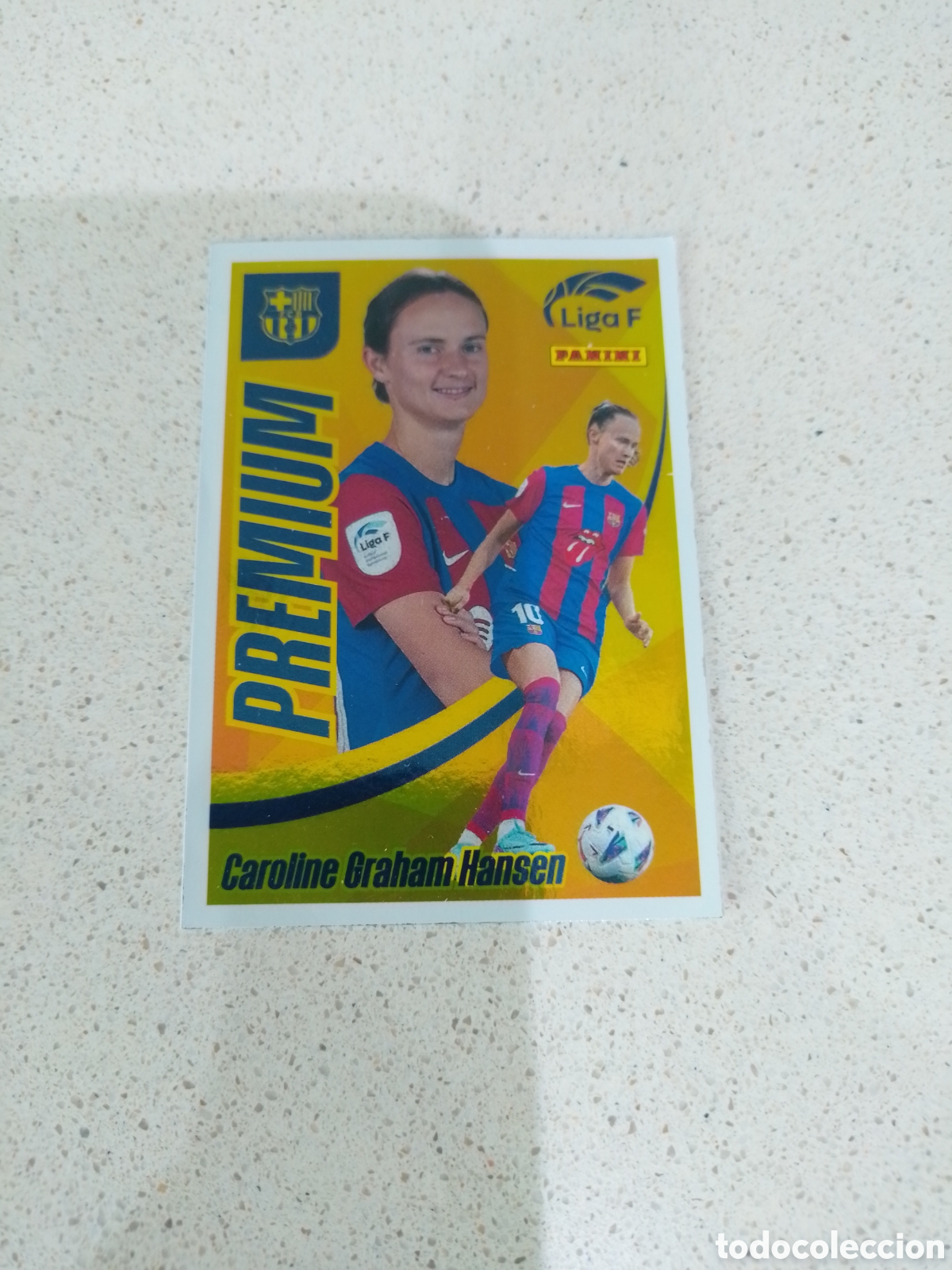 Cromos de F&uacute;tbol: CROMO EDICI&Oacute;N LIMITADA PREMIUM CAROLINA GRAHAM HANSEN FC BARCELONA. LIGA F 23/24. PANINI.
