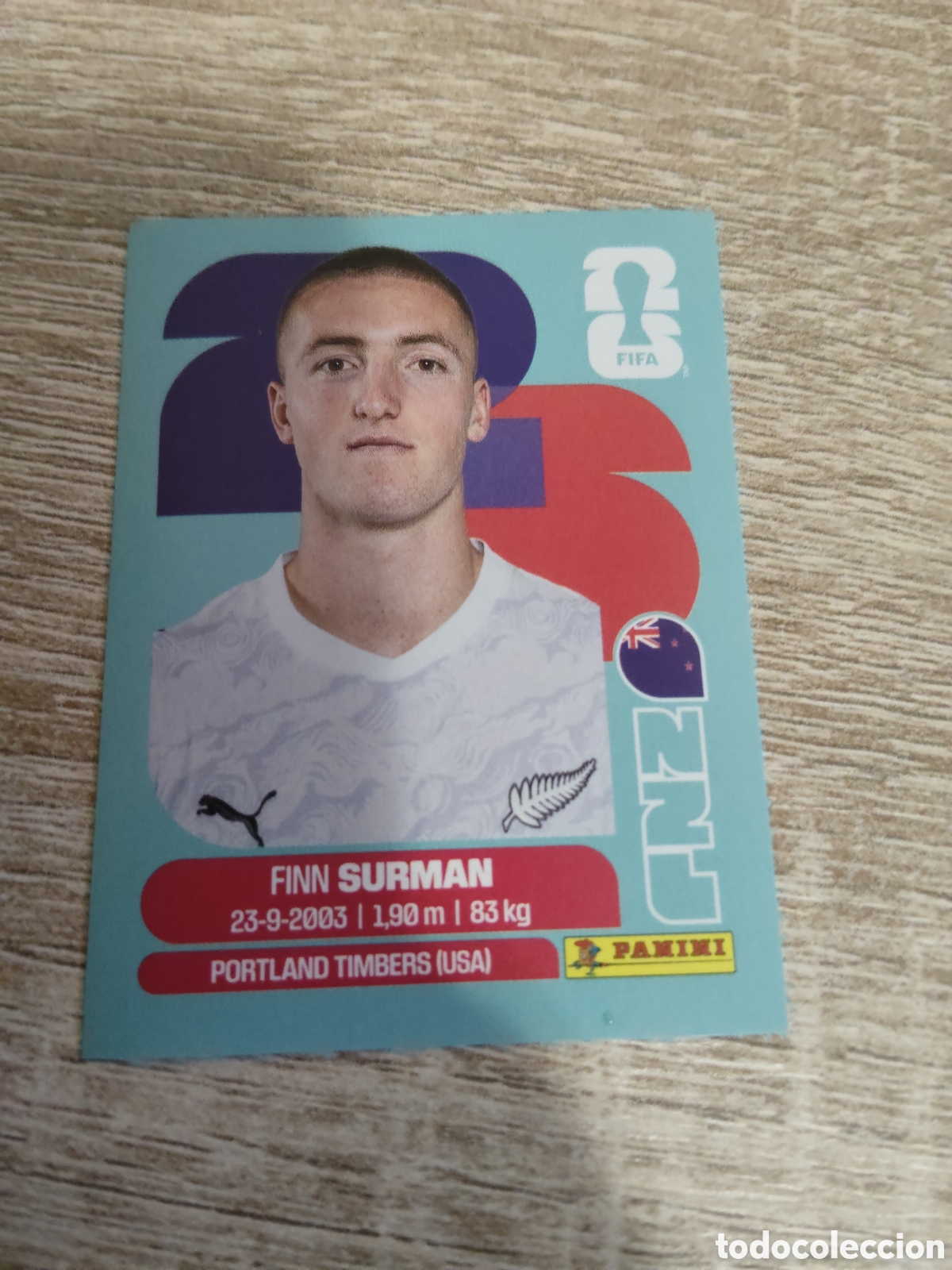 Cromos de F&uacute;tbol: Panini mundial 2026 NZL 9 Finn Surmam Nueva Zelanda