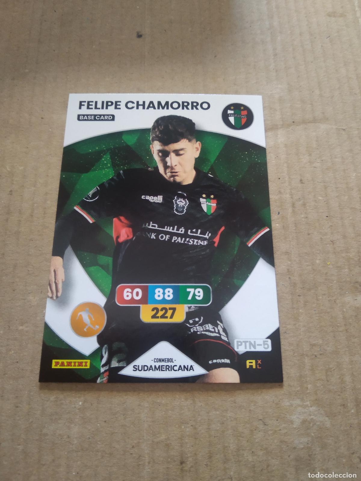 Cromos de F&uacute;tbol: FELIPE CHAMORRO PALESTINO CROMO FUTBOL PANINI ADRENALYN CONMEBOL LIBERTADORES SUDAMERICANA 2024