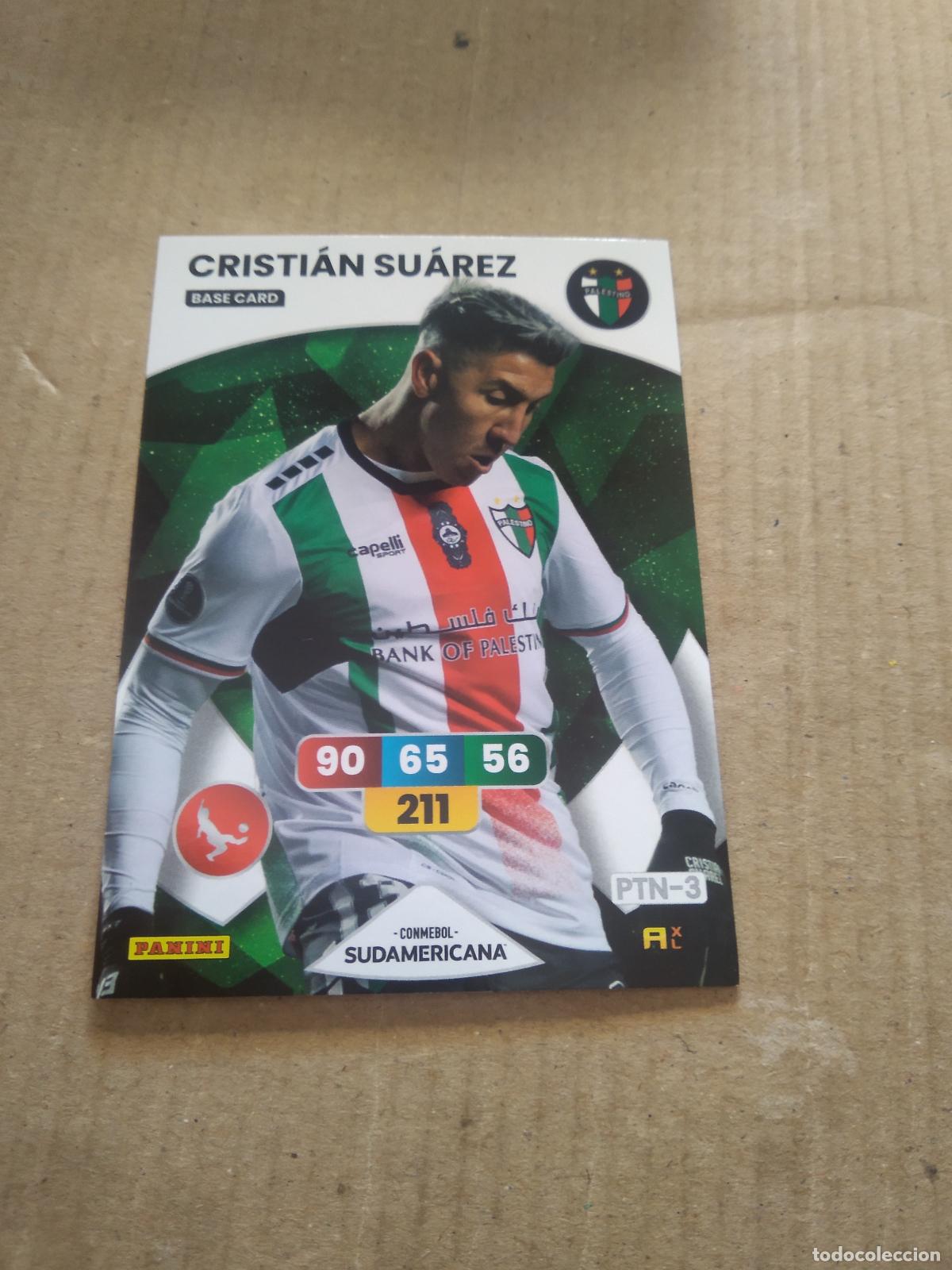 Cromos de F&uacute;tbol: CRISTIAN SUAREZ PALESTINO CROMO FUTBOL PANINI ADRENALYN CONMEBOL LIBERTADORES SUDAMERICANA 2024
