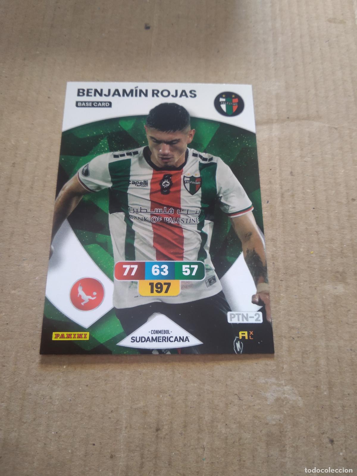 Cromos de F&uacute;tbol: BENJAMIN ROJAS PALESTINO CROMO FUTBOL PANINI ADRENALYN CONMEBOL LIBERTADORES SUDAMERICANA 2024